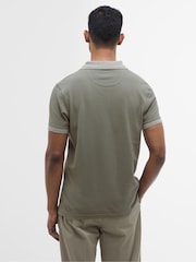 Barbour® Green Marlton Contrast Collar 100% Cotton Polo Shirt - Image 3 of 6