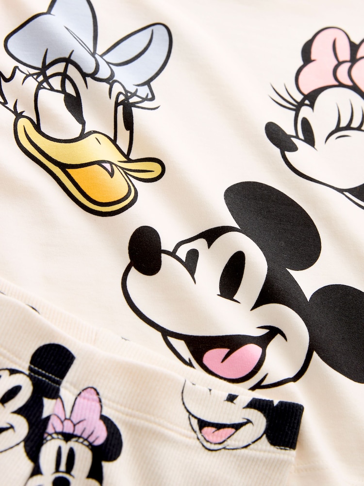 Cream Disney Minnie Mouse 100% Cotton T-Shirt and Cycle Shorts Set (3mths-7yrs) - Image 4 of 4