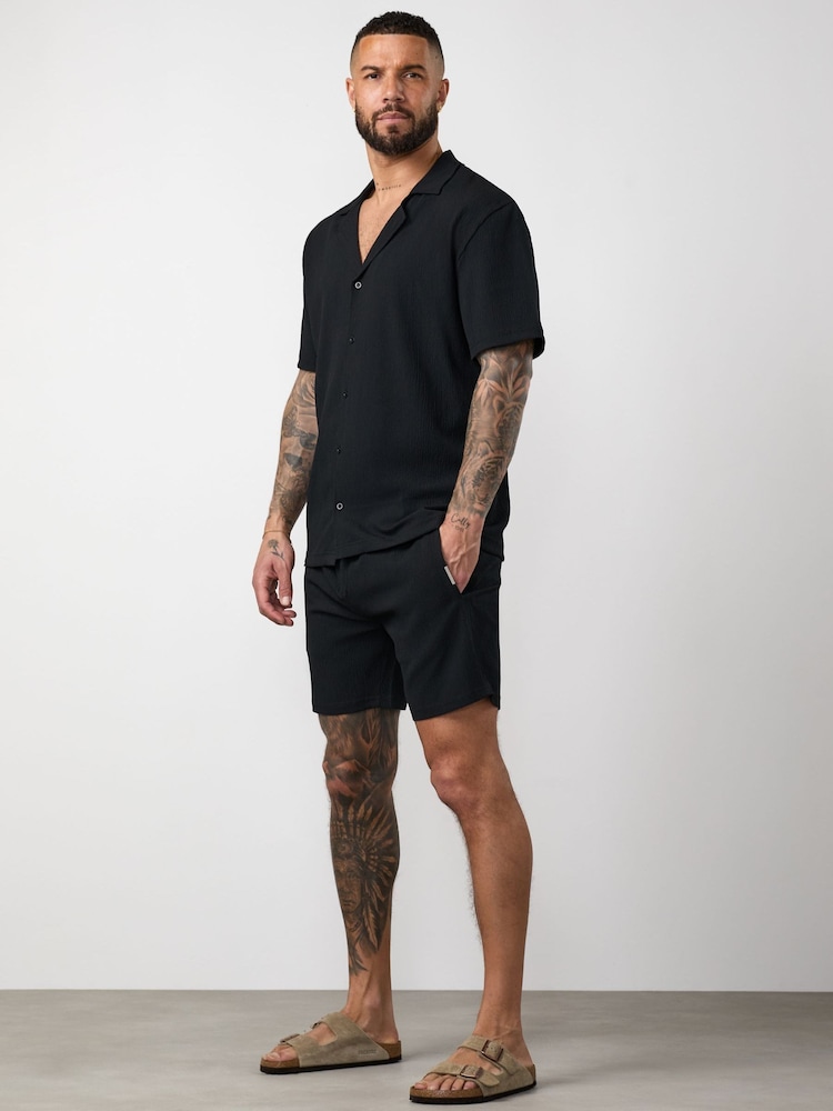 Gym King Black Signature Woven Texture Shorts - Image 1 of 4