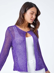 Roman Purple Sequin Embellished Cardigan - Image 1 of 5