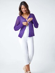 Roman Purple Sequin Embellished Cardigan - Image 2 of 5