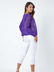 Roman Purple Sequin Embellished Cardigan - Image 3 of 5