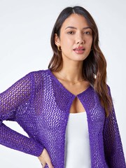 Roman Purple Sequin Embellished Cardigan - Image 4 of 5