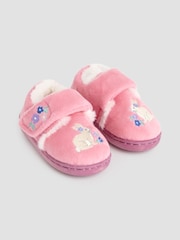 JoJo Maman Bébé Pink Bunny Slippers Shoes - Image 1 of 4