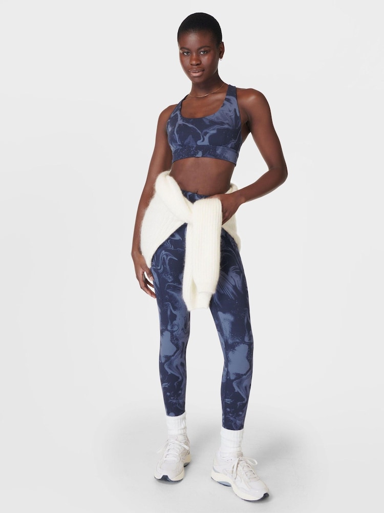 Sweaty Betty Blue Marble Speckle Print 7/8 Length Super Soft Yoga Leggings - Image 2 of 6