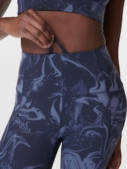 Sweaty Betty Blue Marble Speckle Print 7/8 Length Super Soft Yoga Leggings - Image 4 of 6