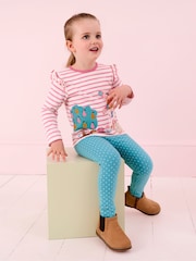 JoJo Maman Bébé Pink Guinea Pig Appliqué Frill Top - Image 1 of 4