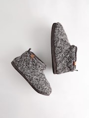 Charcoal Grey Knitted Boot Slippers - Image 3 of 6