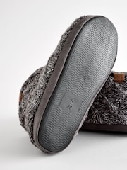Charcoal Grey Knitted Boot Slippers - Image 4 of 6