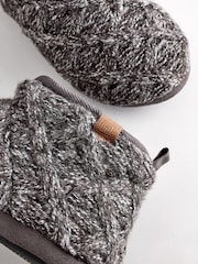 Charcoal Grey Knitted Boot Slippers - Image 5 of 6
