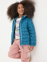FatFace Poppy Dark Teal Blue Padded Jacket - Image 1 of 6