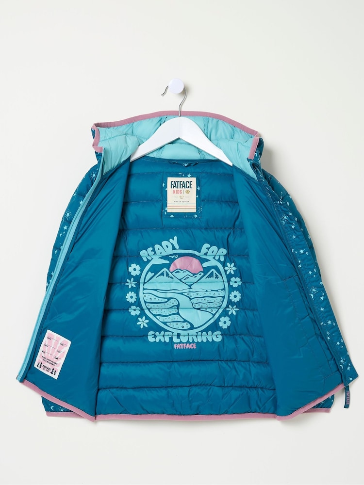 FatFace Poppy Dark Teal Blue Padded Jacket - Image 6 of 6
