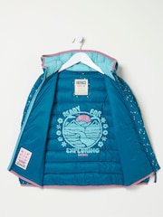 FatFace Poppy Dark Teal Blue Padded Jacket - Image 6 of 6