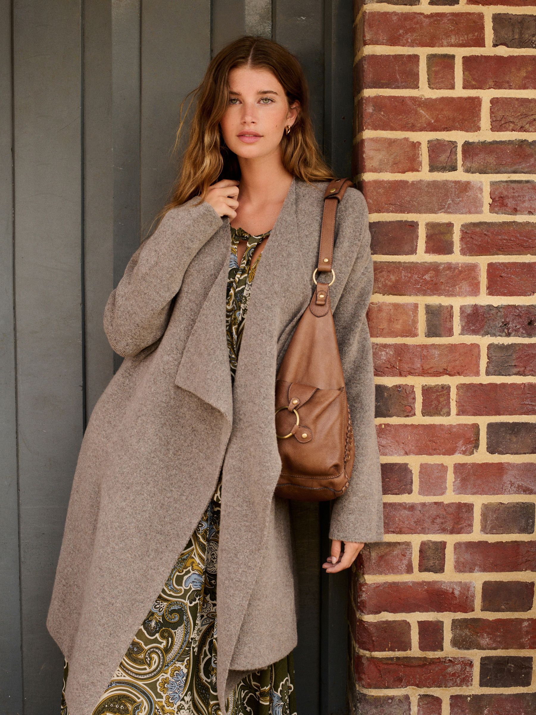 Buy Grey Soft Touch Waterfall Longline Knitted Cardigan Coatigan from Next Luxembourg