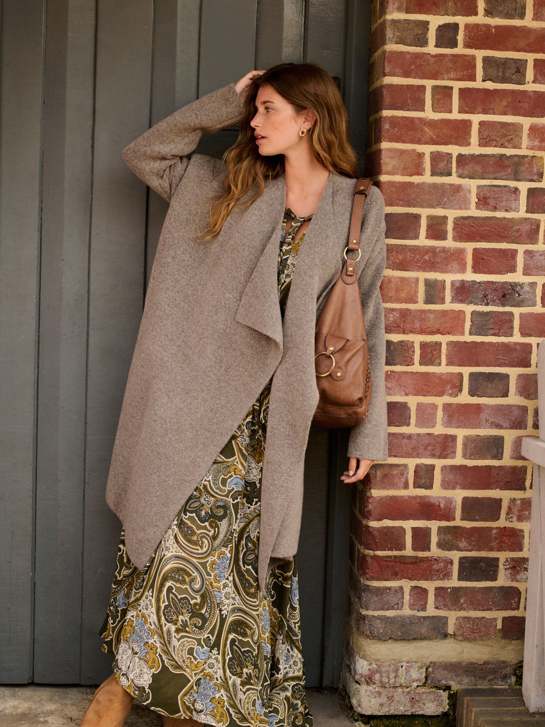 Buy Grey Soft Touch Waterfall Longline Knitted Cardigan Coatigan from Next Luxembourg