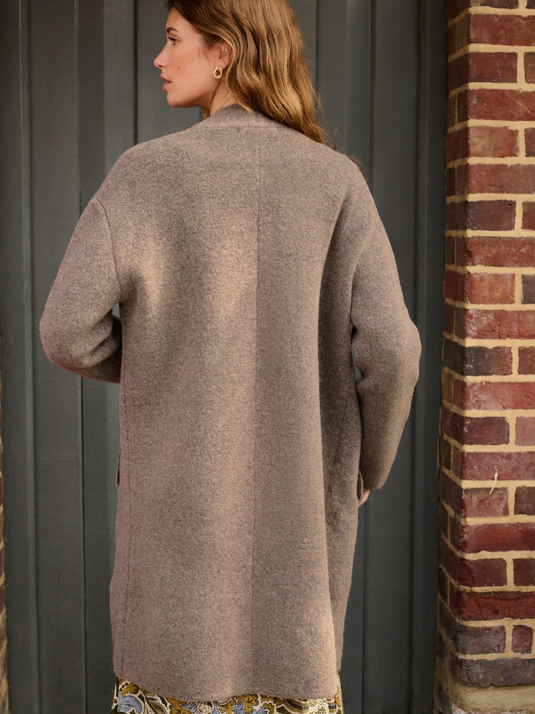 Grey Soft Touch Waterfall Longline Knitted Cardigan Coatigan - Image 4 of 7