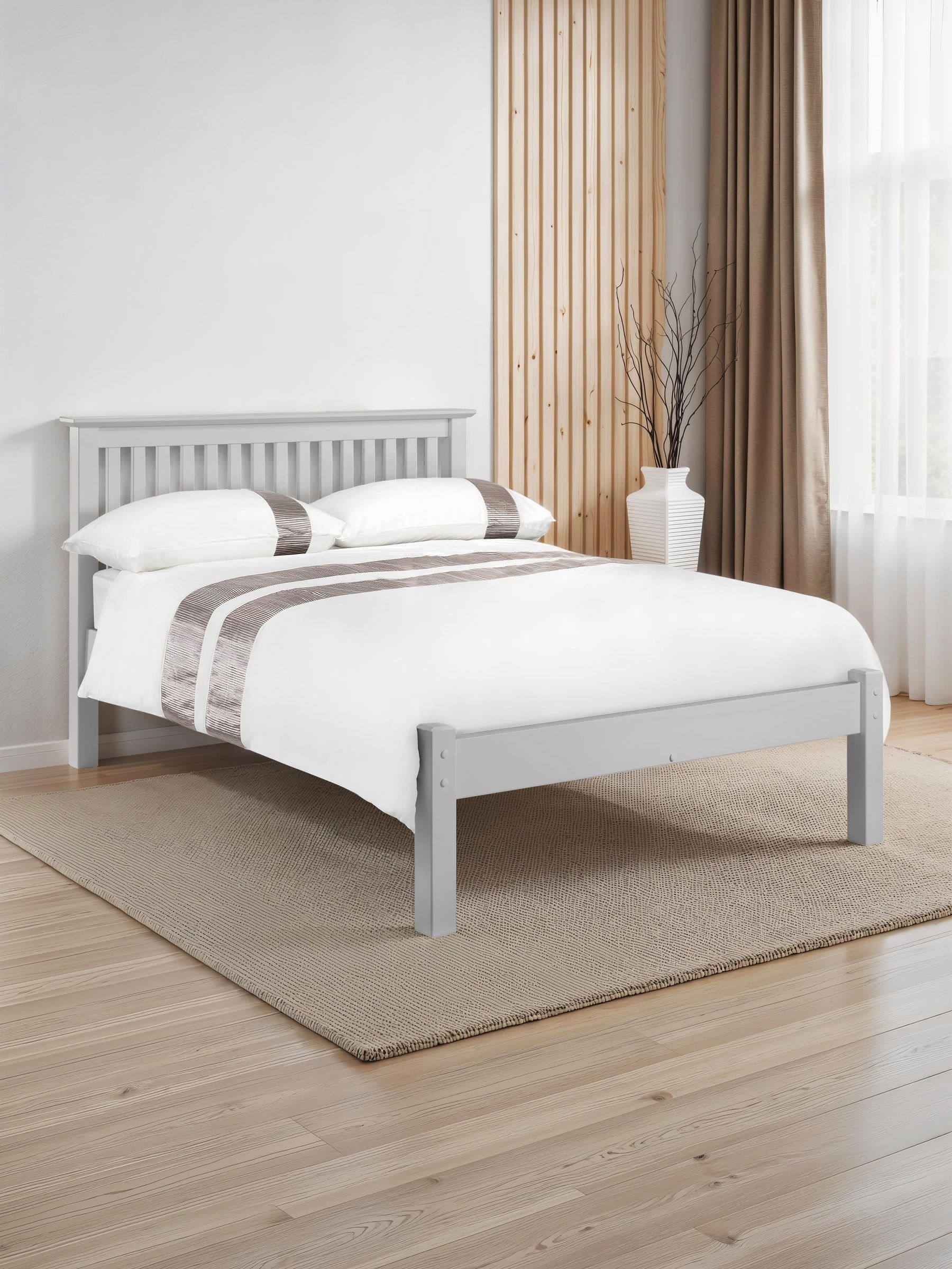 Julian Bowen Barcelona Double Dove Grey Low Foot End Bed Frame - Image 6