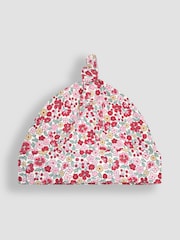 JoJo Maman Bébé Red Floral My First Christmas Smocked Sleepsuit & Hat Set - Image 6 of 7