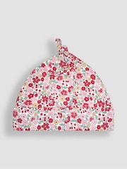 JoJo Maman Bébé Red Floral My First Christmas Smocked Sleepsuit & Hat Set - Image 7 of 7