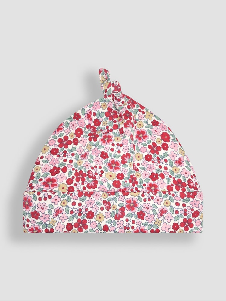 JoJo Maman Bébé Red Floral My First Christmas Smocked Sleepsuit & Hat Set - Image 7 of 7