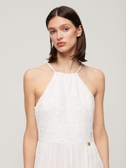 Superdry White Embroidered Jumpsuit - Image 3 of 6