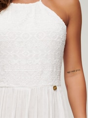 Superdry White Embroidered Jumpsuit - Image 5 of 6
