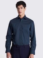 MOSS Blue Tailored Stretch Shirt - Image 1 of 5