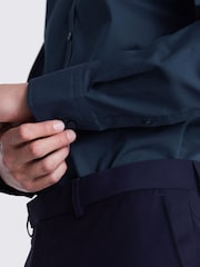 MOSS Blue Tailored Stretch Shirt - Image 3 of 5