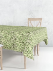 William Morris Gallery Green Willow Boughs 100% Cotton Wipe Clean Table Cloth - Image 1 of 2