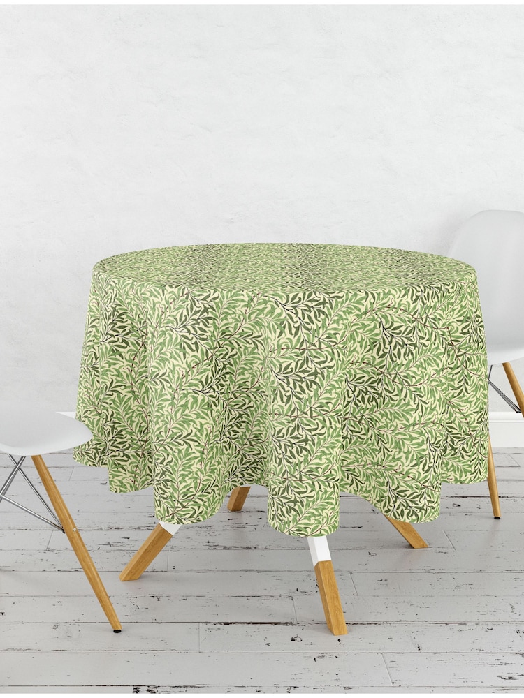 William Morris Gallery Green Willow Boughs 100% Cotton Wipe Clean Table Cloth - Image 2 of 2