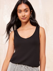 Friends Like These Black Sleeveless Soft Jersey Co Ord Vest - Image 1 of 4