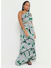 River Island Green Leaf Print Maxi Skirt - Image 1 of 5