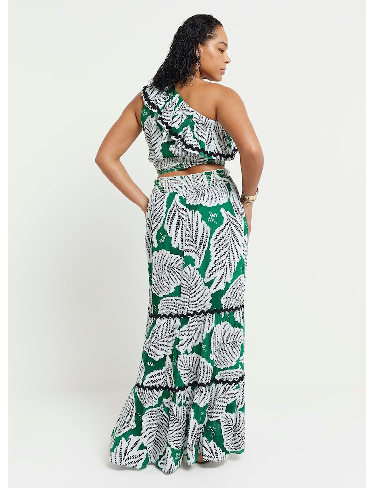 River Island Green Leaf Print Maxi Skirt - Image 2 of 5 River Island Green Leaf Print Maxi Skirt - Image 2 of 5