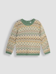 JoJo Maman Bébé Natural Fair Isle Pattern Jumper - Image 1 of 3
