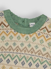 JoJo Maman Bébé Natural Fair Isle Pattern Jumper - Image 3 of 3
