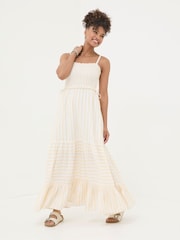FatFace Yellow Med Moments Stripe Beach Dress - Image 1 of 5