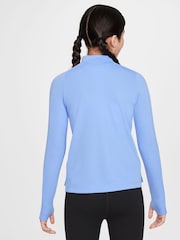 Pulsos en azul - Top de manga larga con media cremallera Dri-FIT de Nike - Imagen 2 de 7