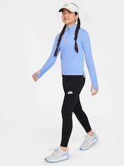 Pulsos en azul - Top de manga larga con media cremallera Dri-FIT de Nike - Imagen 3 de 7