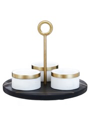 Fifty Five South Black Omari Condiment Set With Slate Tray - Image 5 of 6