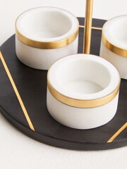 Fifty Five South Black Omari Condiment Set With Slate Tray - Image 6 of 6