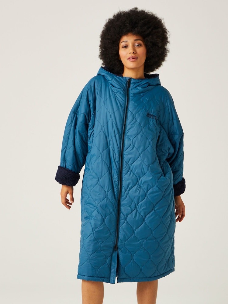 Regatta Blue Quilted Adult Changing Robe - Image 1 of 12