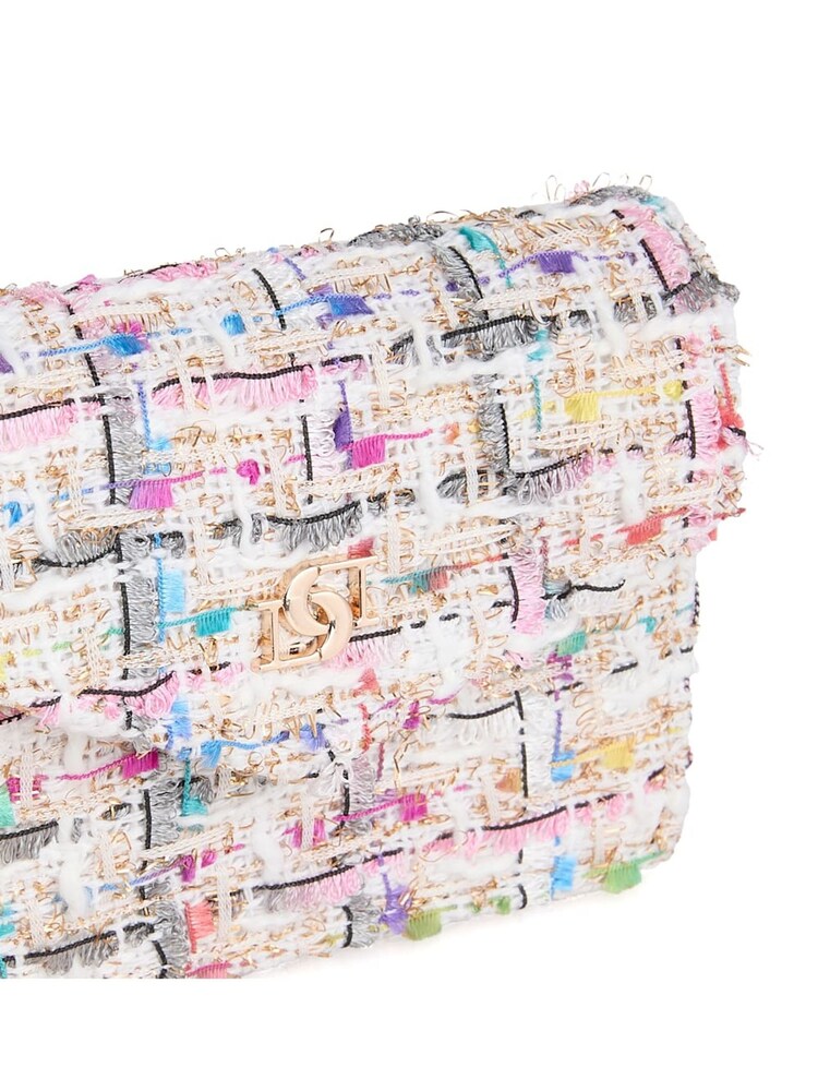 Dune London Pink Kisses Bouclé Coin Purse With Chain - Image 4 of 4