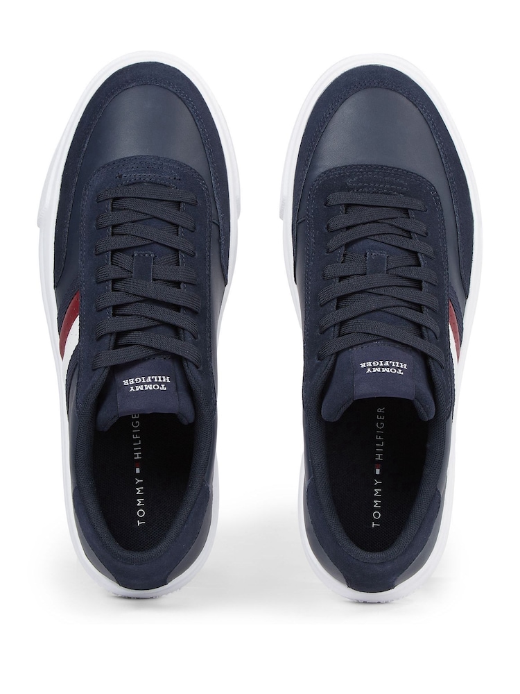 Tommy Hilfiger Blue Cupset Leather Trainers - Image 4 of 4