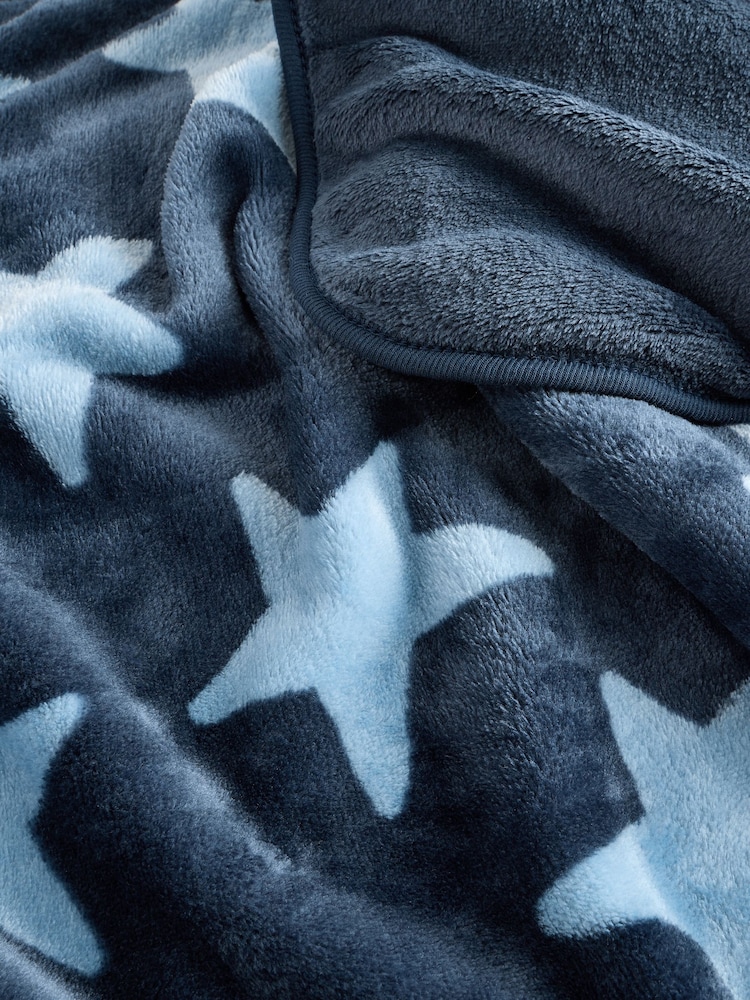 Blue Stars Fleece Baby Blanket - Image 4 of 5