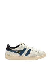 Gola Chalk White Mens Contact Leather Lace-Up Trainers - Image 1 of 4