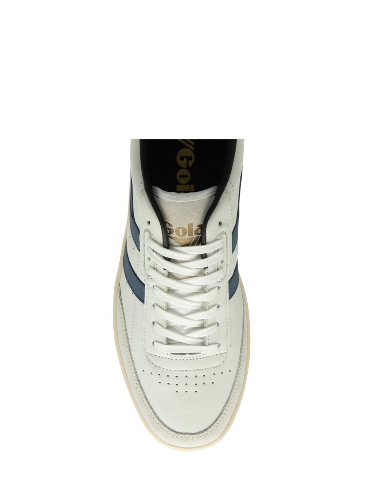 Gola Chalk White Mens Contact Leather Lace-Up Trainers - Image 4 of 4