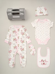 Rock-A-Bye Baby Boutique dojenček 100% bombaž potiskan bela darilni komplet 5 Pieces - Slika 1 iz 10