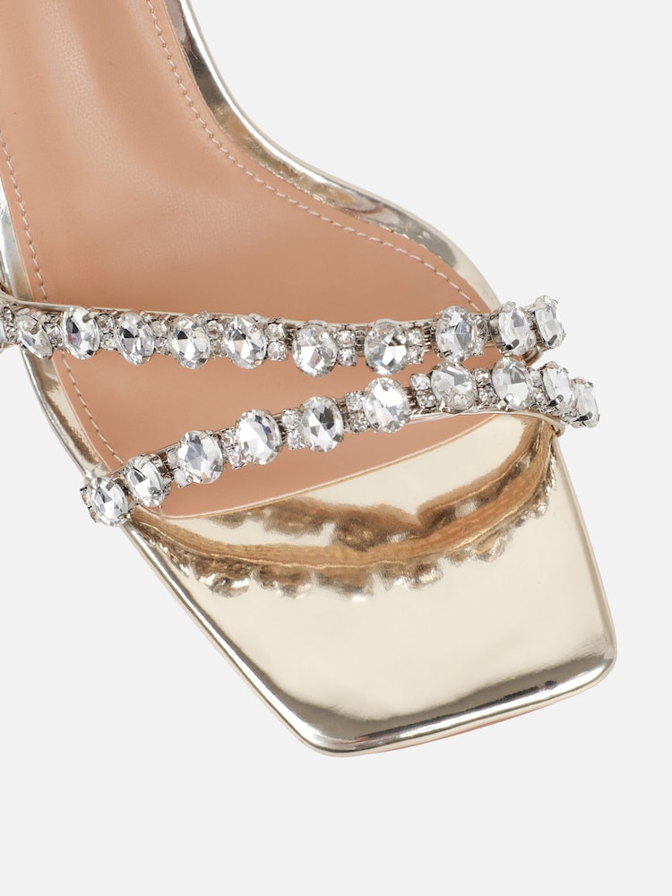 ginto - Simmi London Ansy Diamante Heeled Sandals - Larawan 4 ng 4 ginto - Simmi London Ansy Diamante Heeled Sandals - Larawan 4 ng 4
