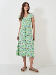 Crew Clothing Pink Floral Short Sleeve Midi Dress - Image 2 of 4