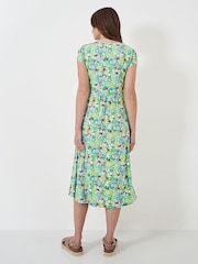 Crew Clothing Pink Floral Short Sleeve Midi Dress - Image 3 of 4